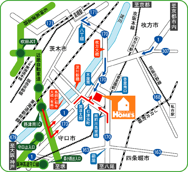 寝屋川店地図